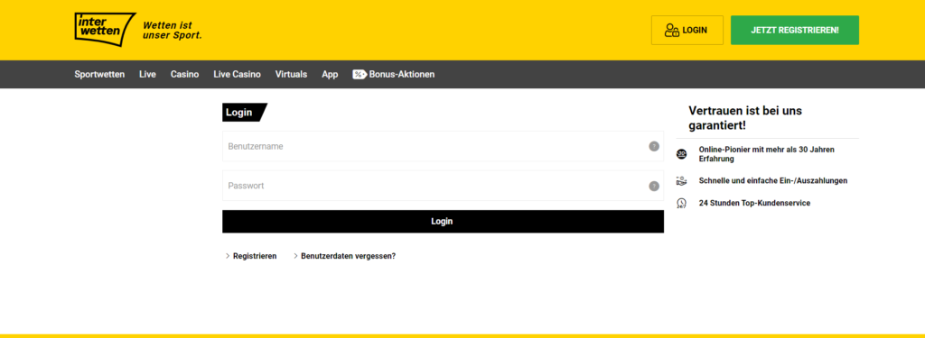 interwetten login